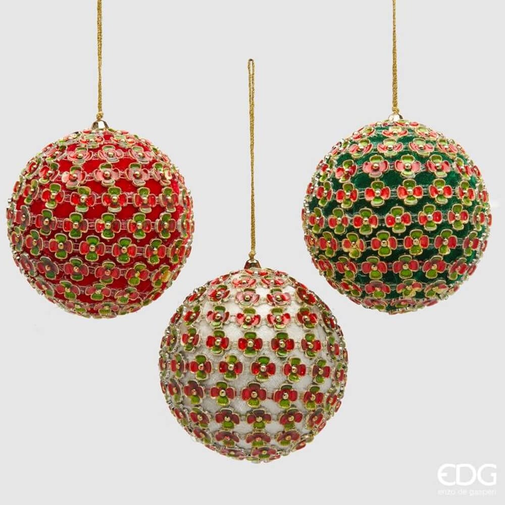 Addobbo palla Flowermix EDG in 3 colori diam 10