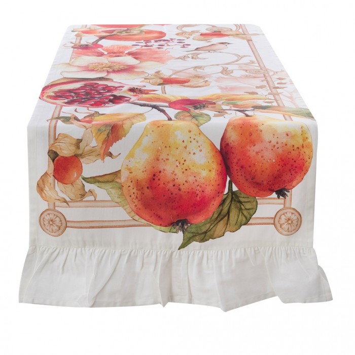 Runner con gala Persimmon Blanc Mariclò