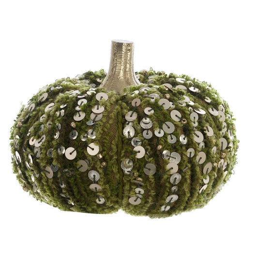 Zucche decorativa in velluto e paillettes Blanc Mariclo'