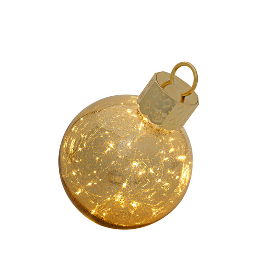 Sfera in vetro dorato con luce "Oro brillante" Henriette
