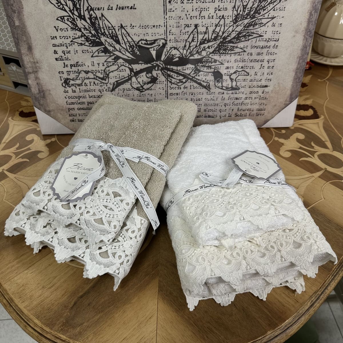 Coppia asciugamani balza pizzo