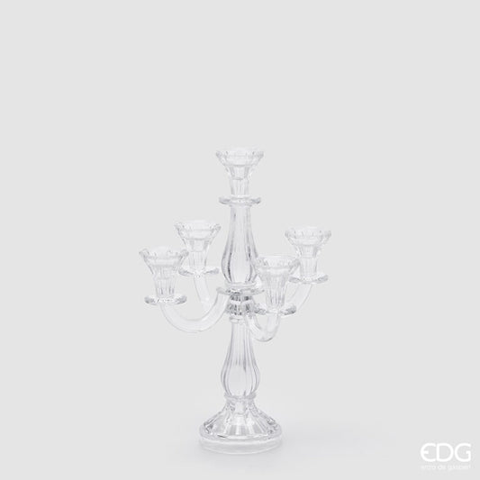 Portacandela Crystal sinuoso x 5