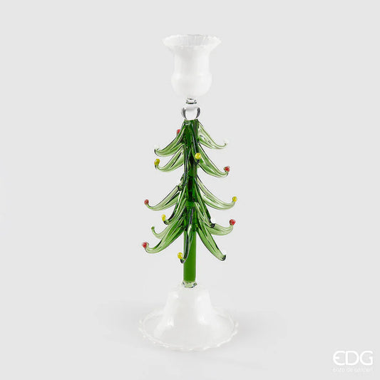 Portacandela Pino in vetro soffiato EDG