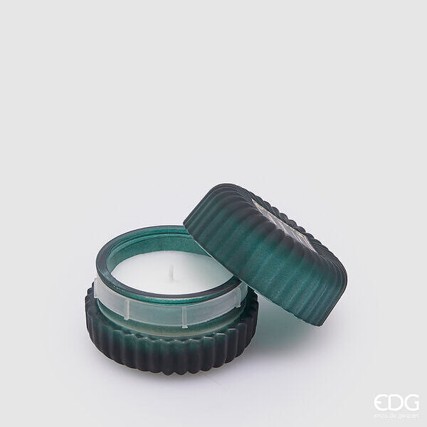 Candela Jasmine con profumo in contenitore di vetro rotondo EDG