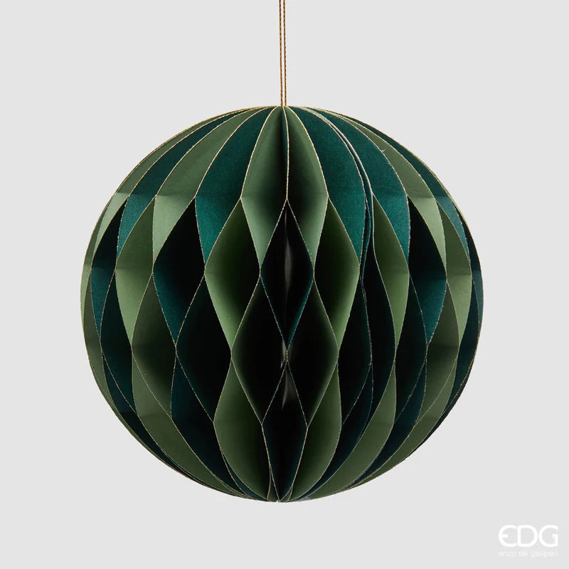 Addobbo palla origami in carta Verde EDG