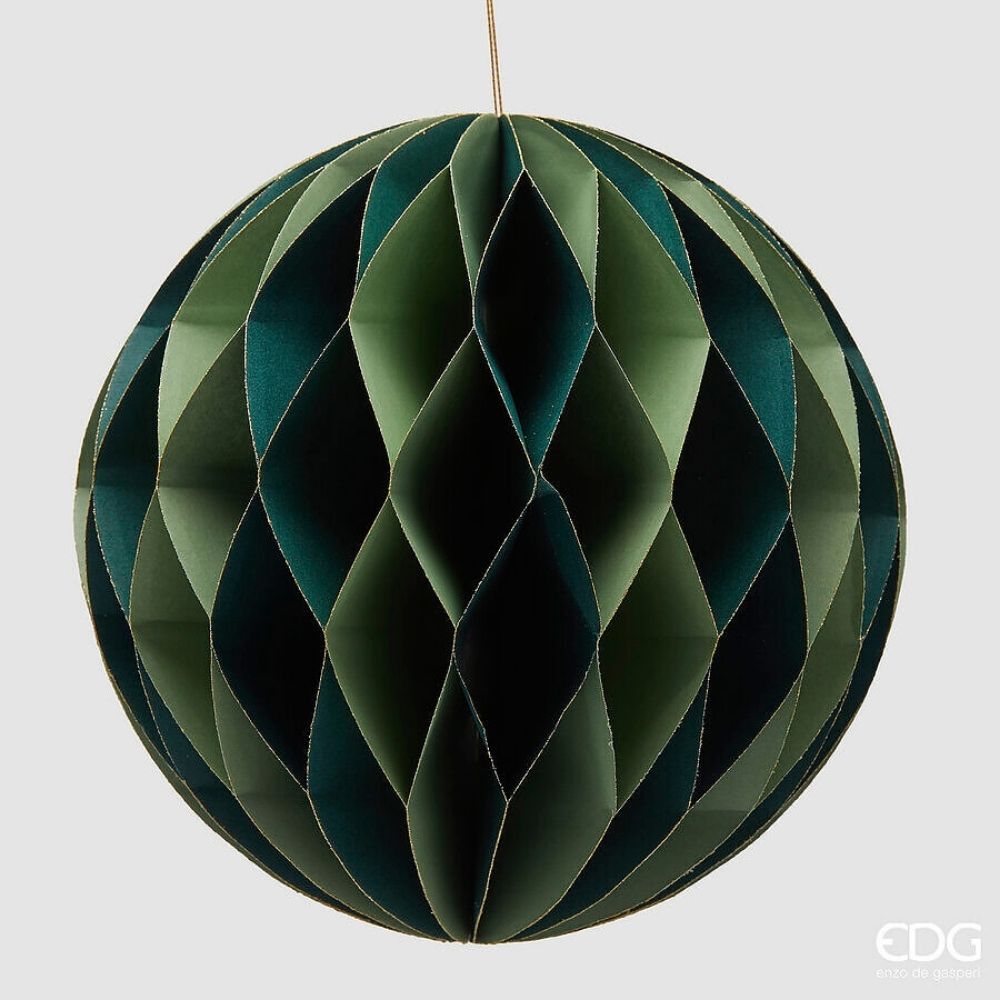Addobbo palla origami in carta Verde EDG