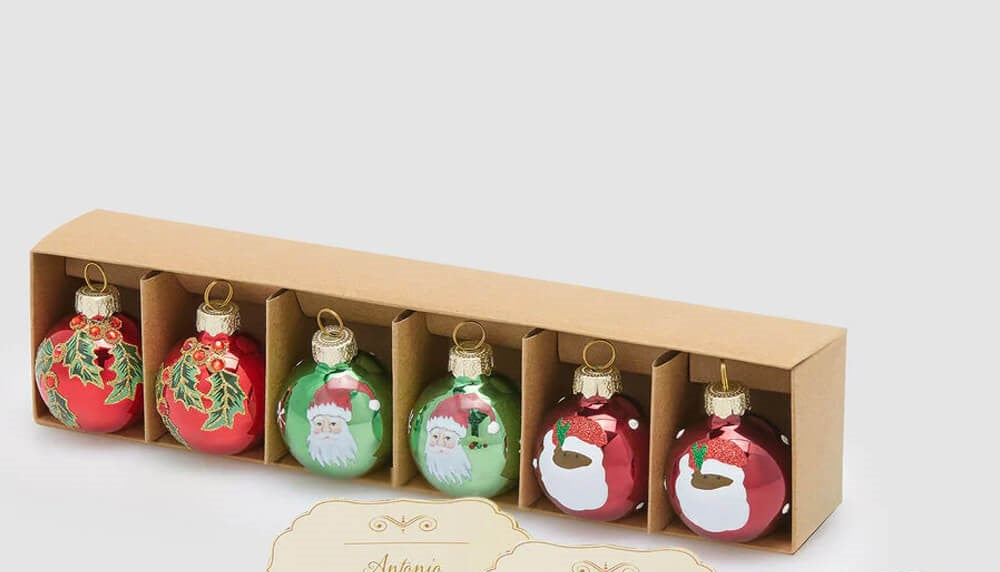Addobbo palline Babbo Natale/Segnaposto diam 4 EDG conf. da 6