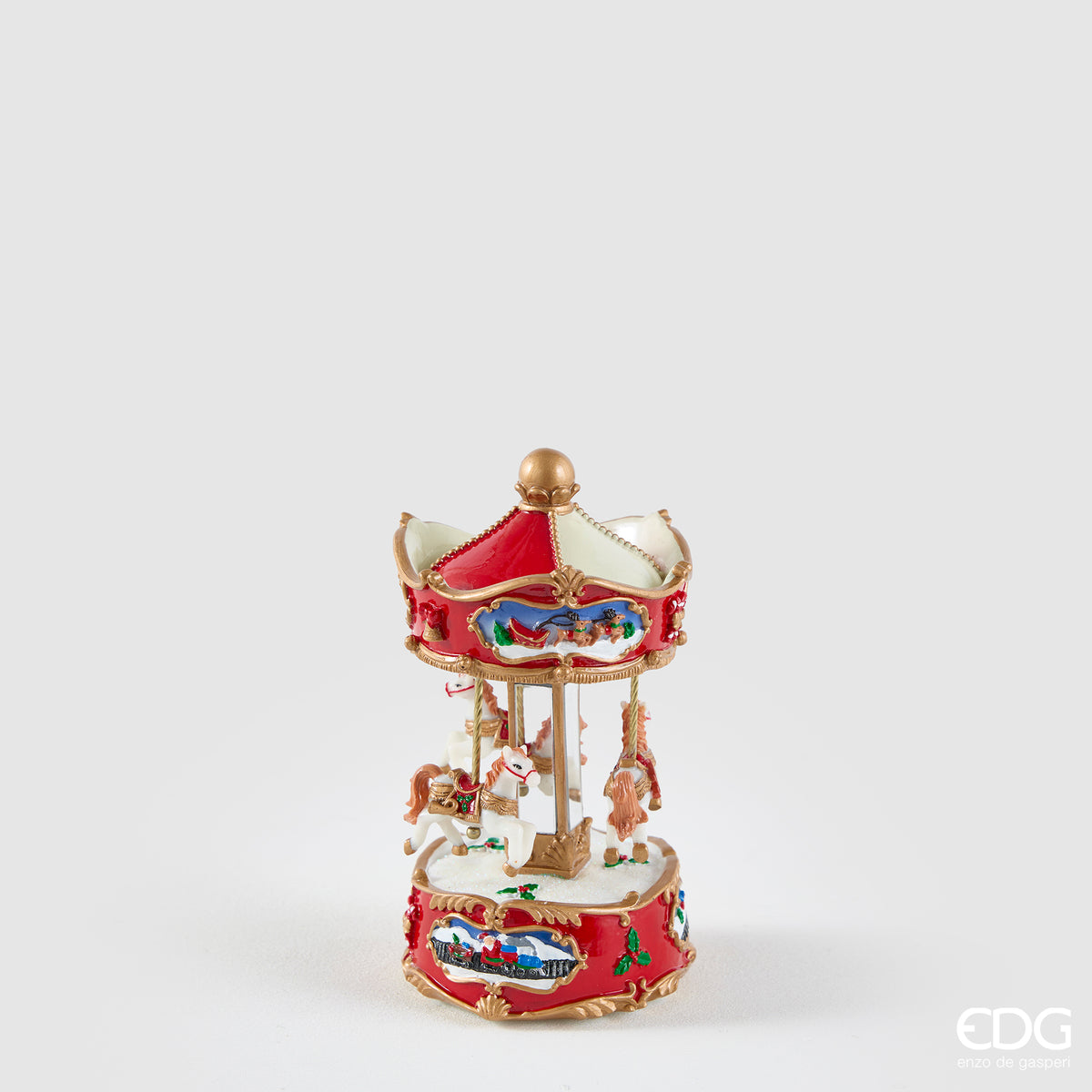 Carillon cavallo giostra Enzo De Gasperi H.17 cm