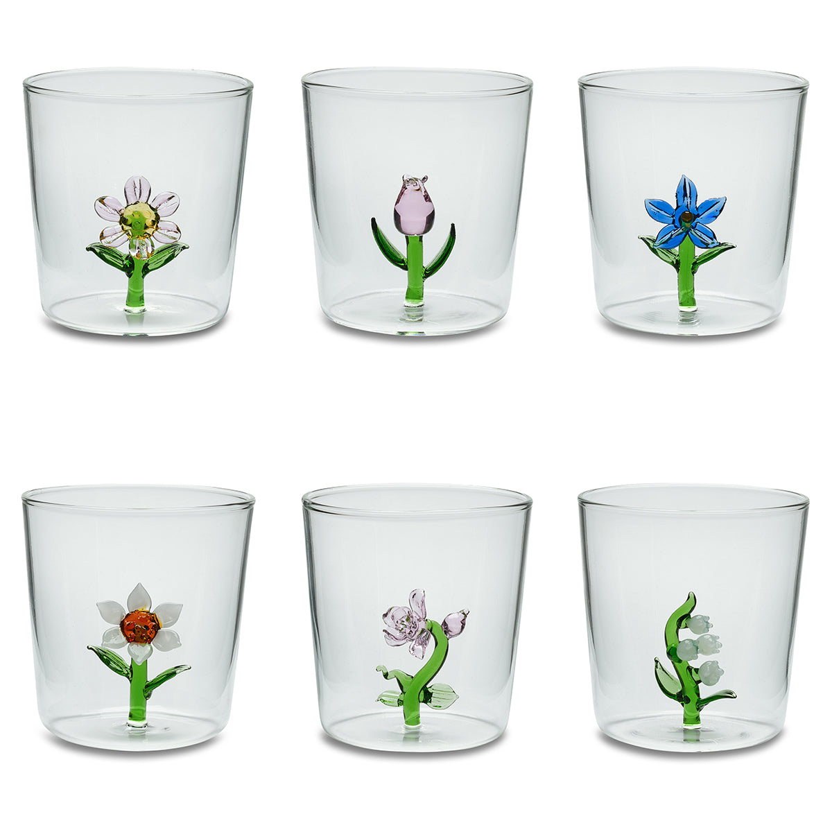 Set 6 bicchieri Flowers