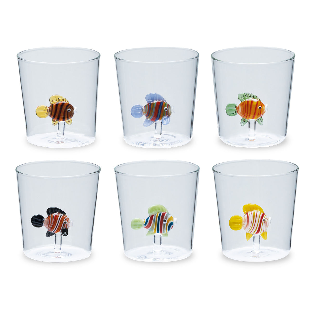 Set 6 bicchieri Rainbow fish