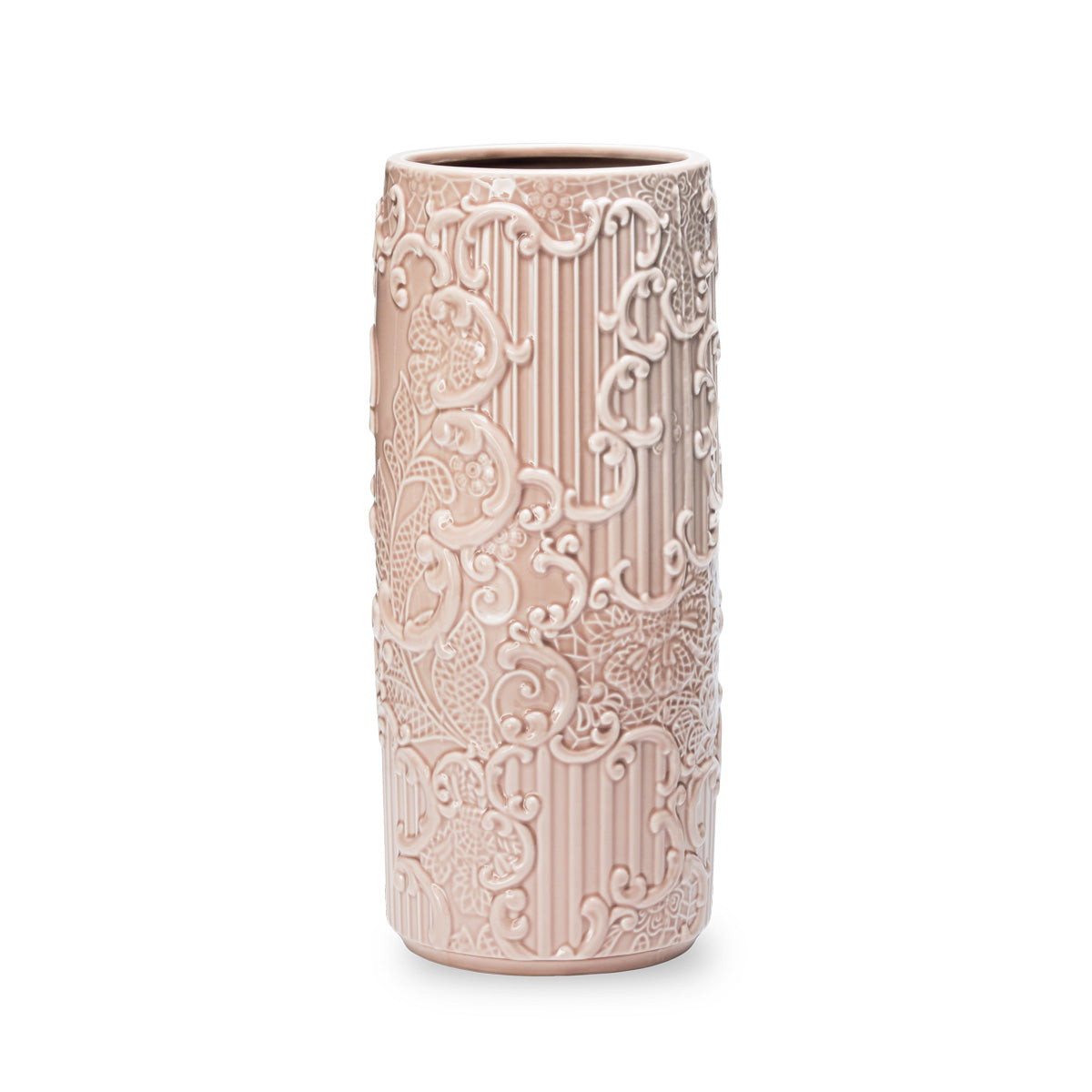 Vaso cilindrico Dentelle rosa