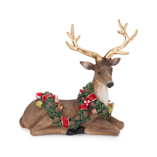 Renna seduta "Rosso Natale " Henriette