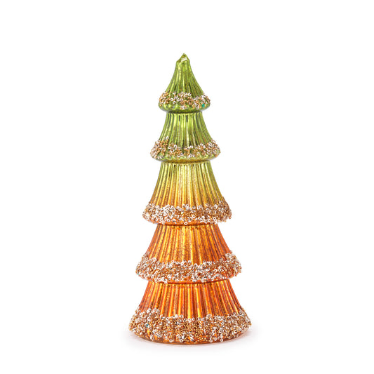 Albero rotante con luci verde/arancio " Movimenti luminosi" Henriette
