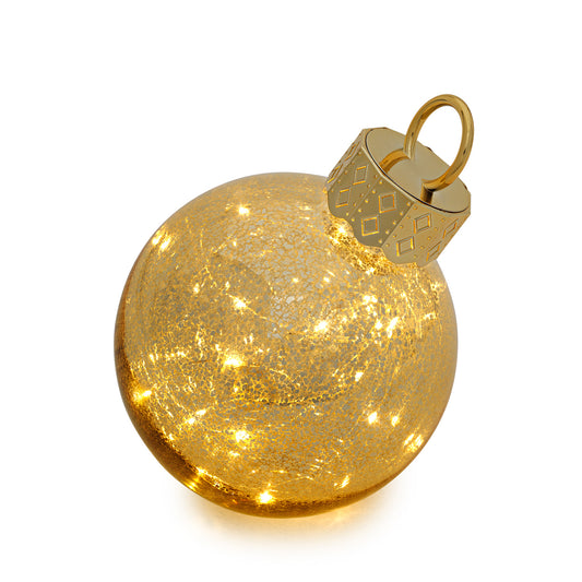 Sfera in vetro dorato con luce "Oro brillante" Henriette