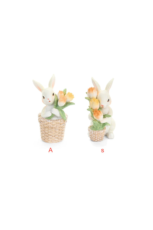 Deco resina conigli tulipani Nuvole di Stoffa