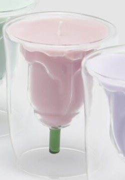Candela Tulipano in bicchiere