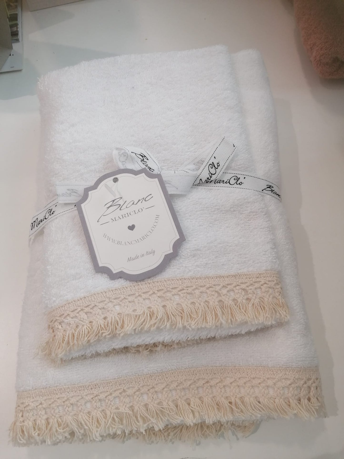 Coppia asciugamani balza pizzo