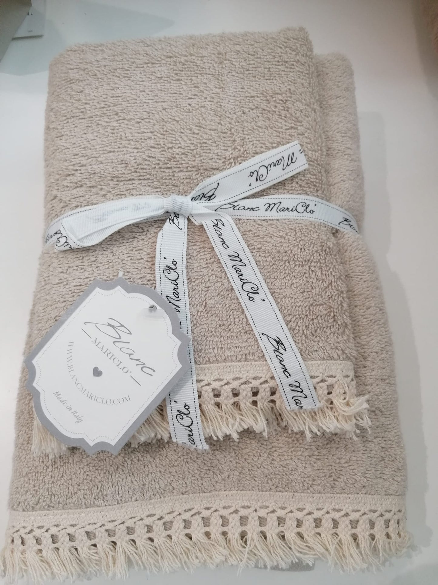 Coppia asciugamani balza pizzo