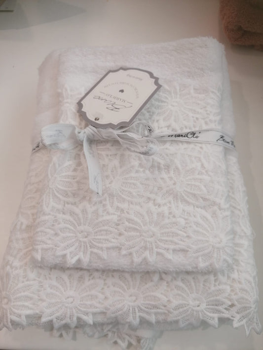 Coppia asciugamani balza pizzo