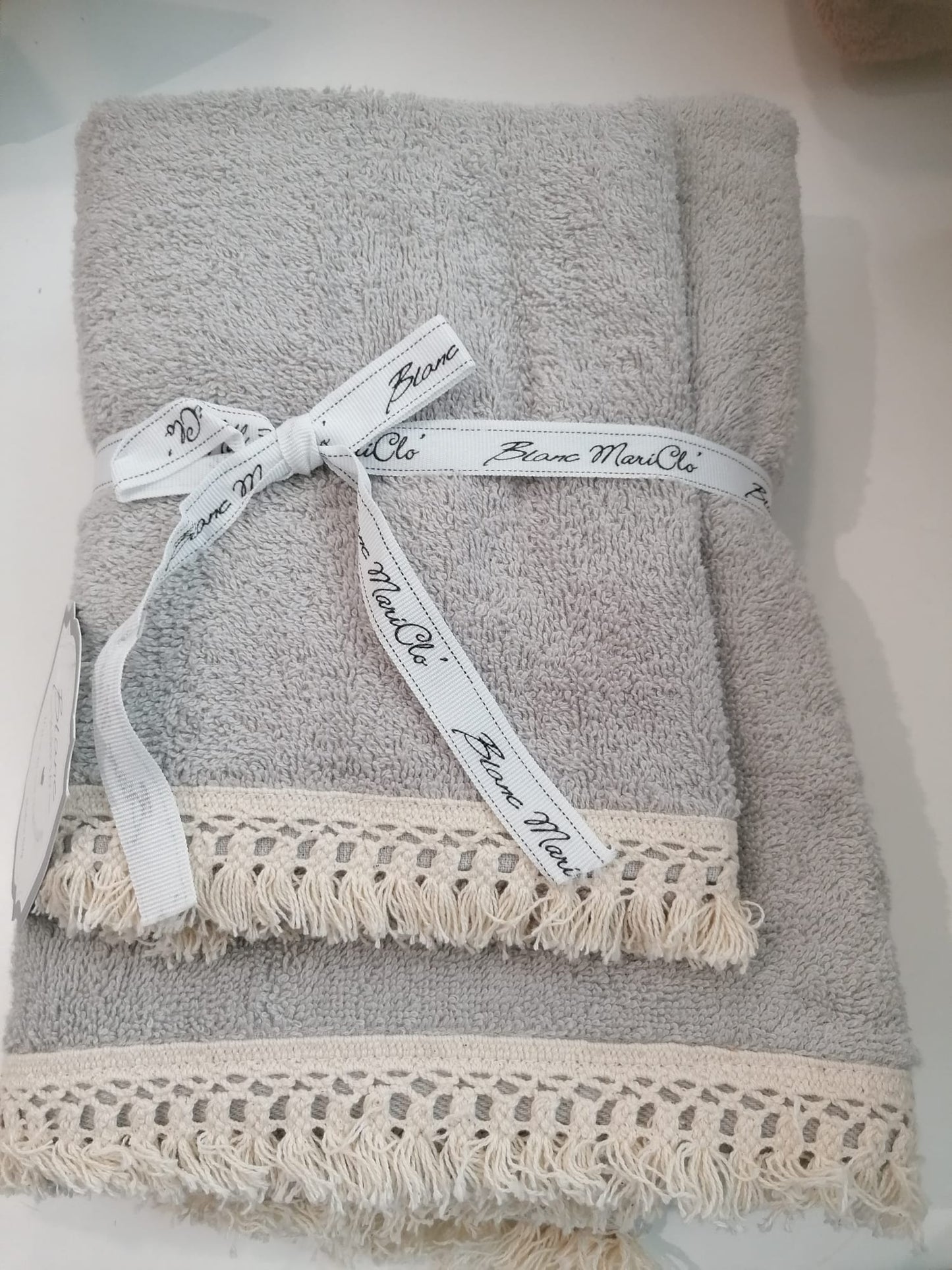 Coppia asciugamani balza pizzo