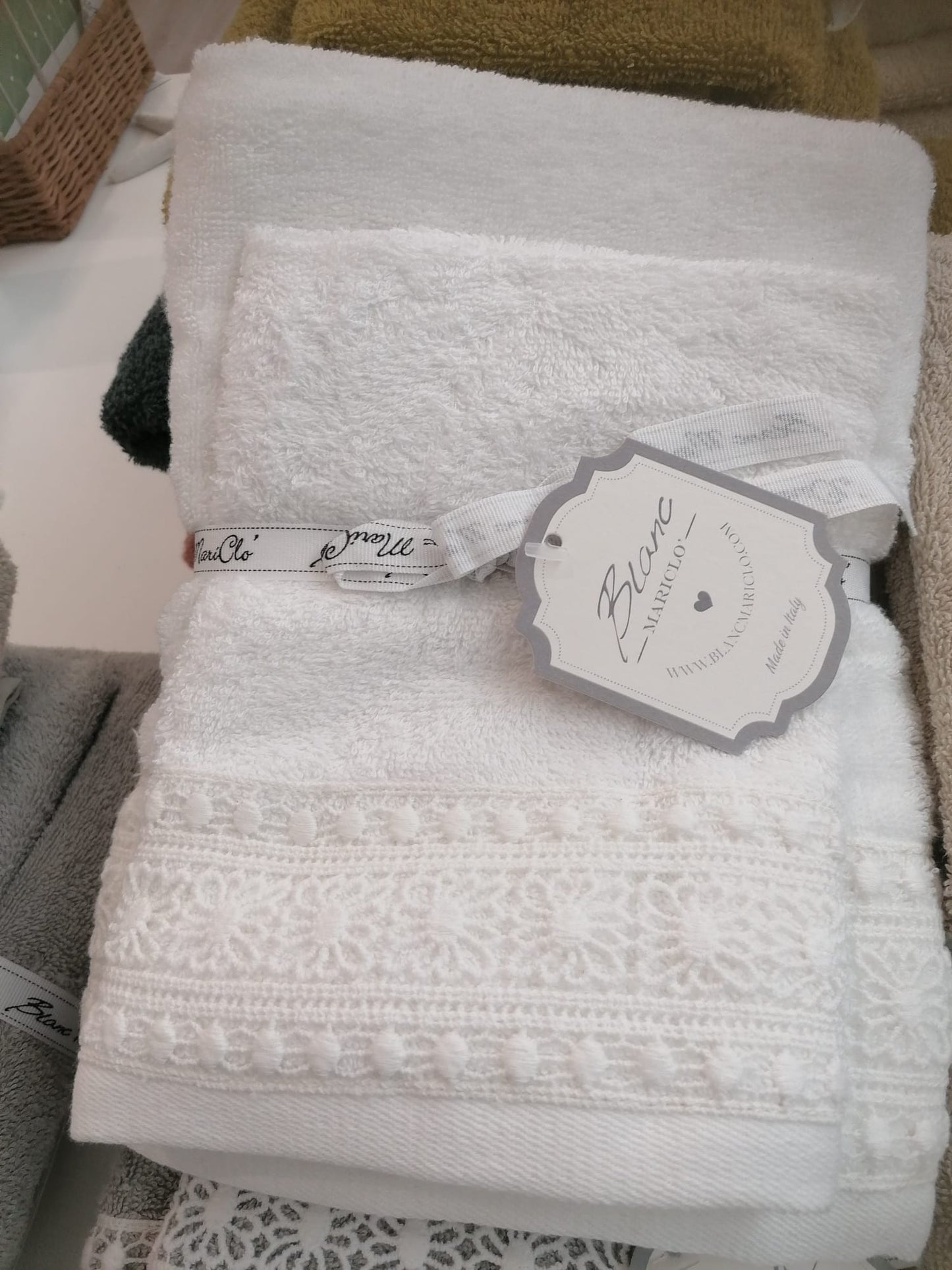 Coppia asciugamani balza pizzo