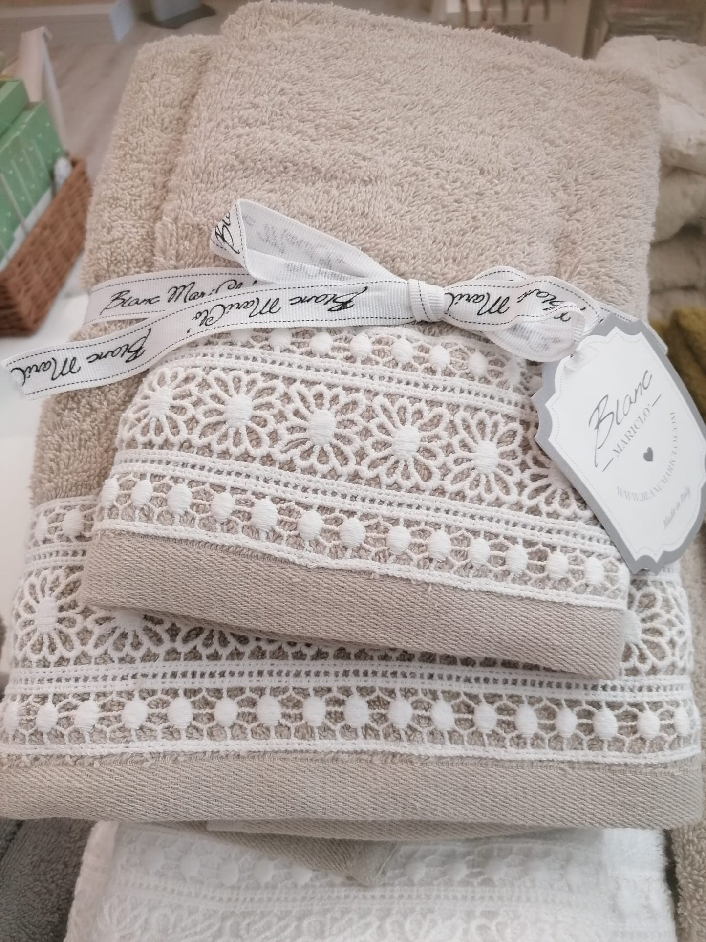 Coppia asciugamani balza pizzo