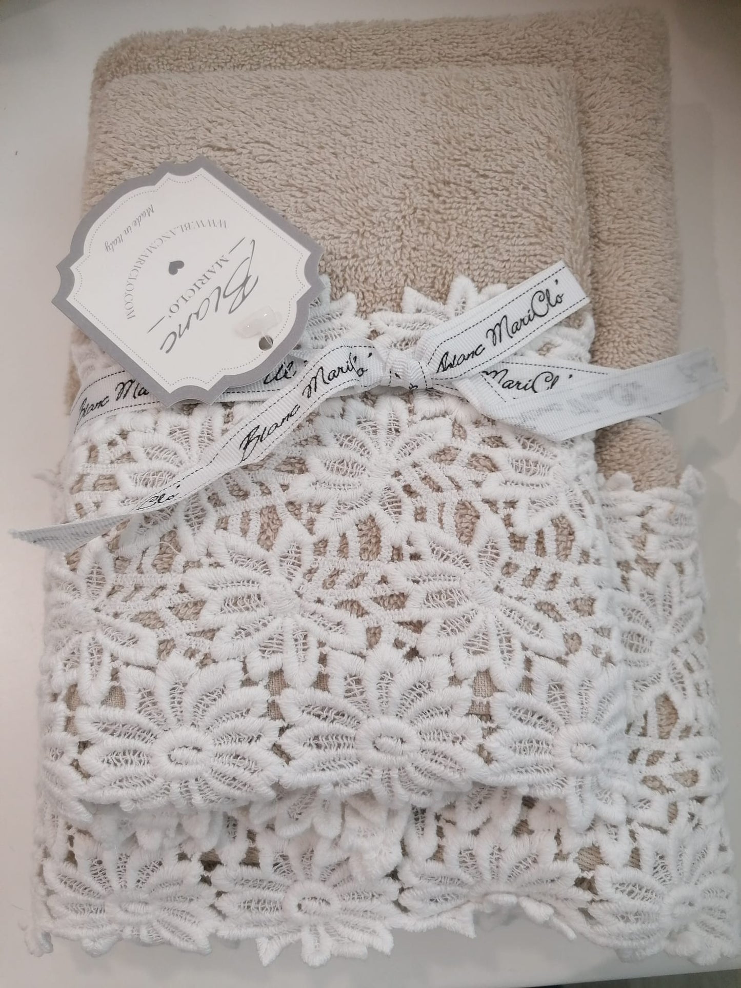 Coppia asciugamani balza pizzo