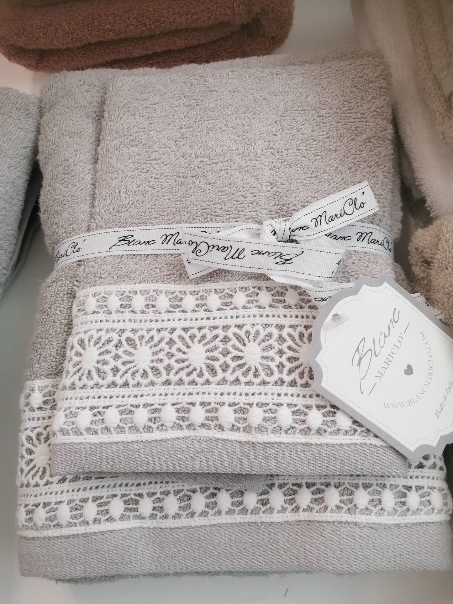 Coppia asciugamani balza pizzo