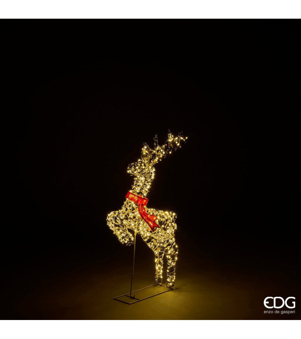 Decoro Renna con fiocco rosso 400/720 microled EDG